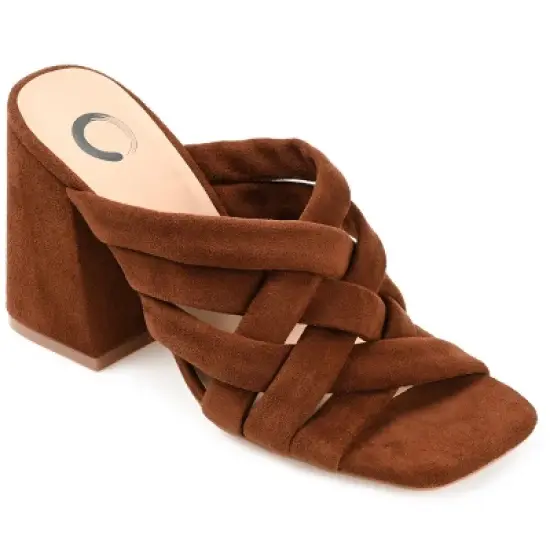 Journee Collection Womens Dorisa Open Square Toe Block Heel Sandals image {10}