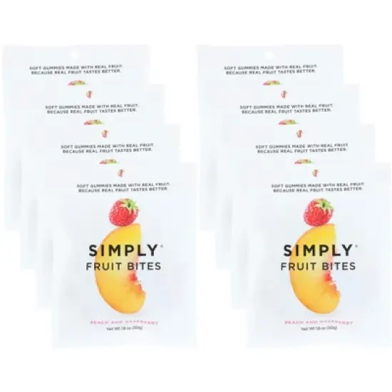 Simply Gum Peach and Raspberry Fruit Bites  - Case of 8/1.8 oz image {5}