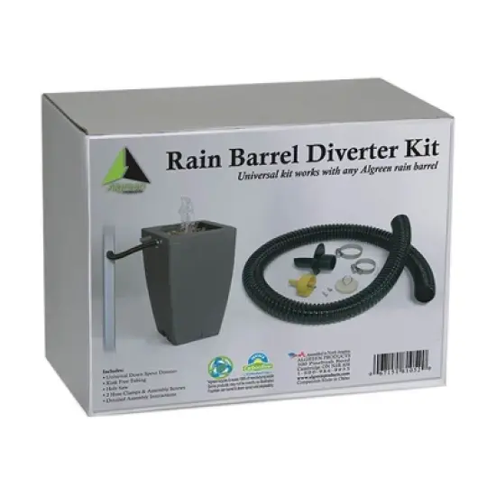 Algreen Gutter Downspout Diverter Kit + 50-Gallon Rain Water Collection Barrel image {3}