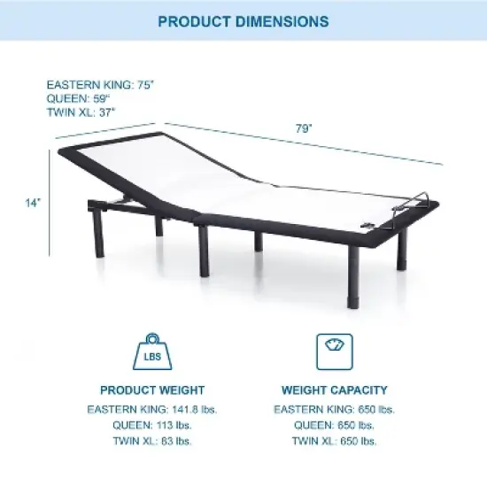 Harmony Adjustable Bed Frame with Battery Back Up - Furniture of America image {3}
