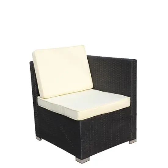 5-Piece Outdoor PE Rattan Sectional Sofa Set with Coffee Table and Waterproof Cushions image {4}