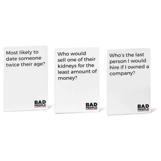 BAD PEOPLE Green Expansion Pack (100 New Question Cards) - The Party Game You Probably Shouldn't Play image {2}
