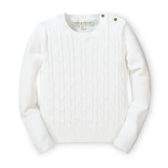 Hope & Henry Girls' Cable Front Sweater, Kids image {5}