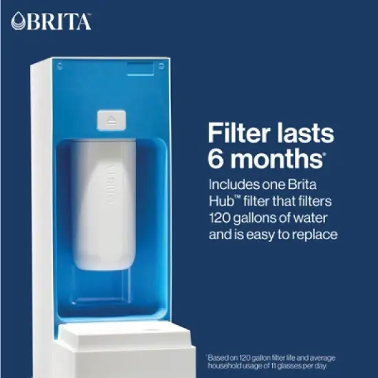 Brita Hub Compact Countertop Water Filtration System 87344: BPA-Free, Filters Lead & Chlorine, 72 Volume Capacity image {4}