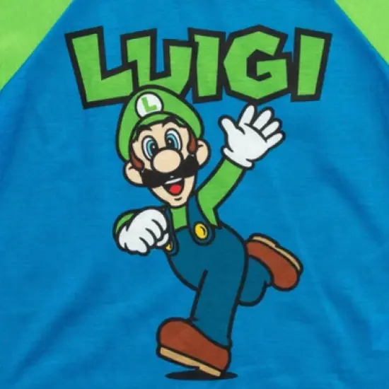 SUPER MARIO Nintendo Yoshi Luigi Pajama Shirt and Shorts Sleep Set Toddler  image {4}