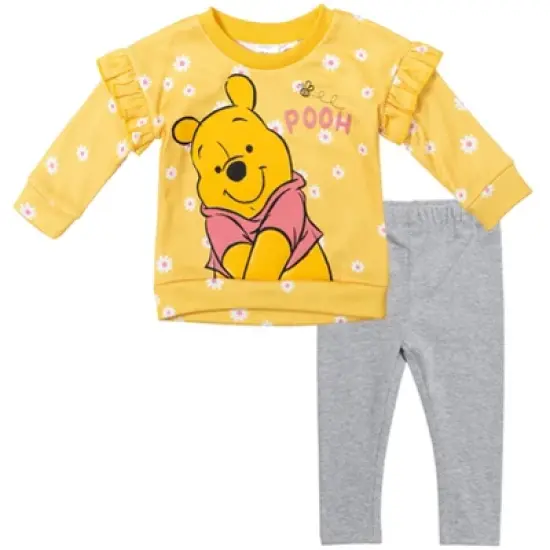 Disney Winnie the Pooh Baby Girls Pullover Fleece Sweatshirt and Leggings Outfit Set Infant image {8}