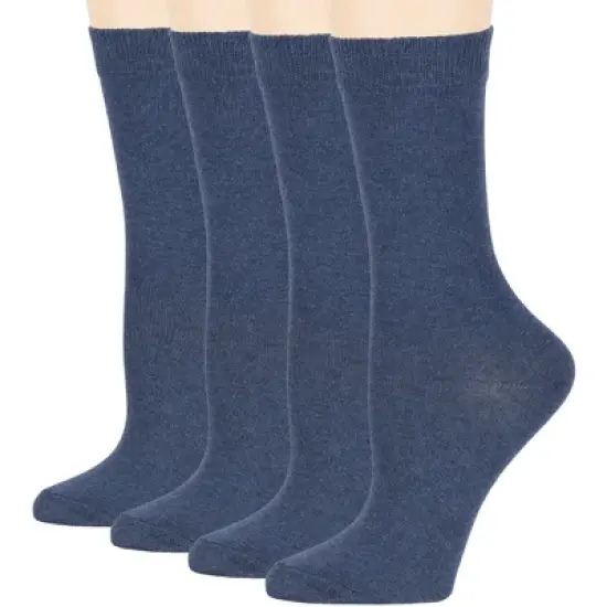 Women Cotton Solid Dress Socks - 4 Pack - Black, Brown, Blue, Grey, Beige  Khaki Shoe Size 5-9 M, 8-12 L | 7BIGSTARS KINGDOM image {5}