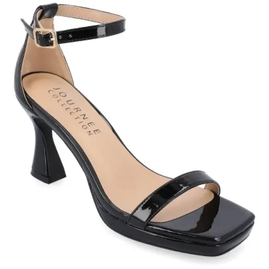 Journee Collection Womens Jeanne Slim Platform Ankle Strap Open Toe Pumps image {9}