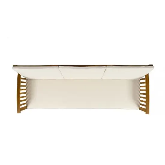 GDFStudio Dupont Outdoor Acacia Wood 3 Seater Sofa with Cushions image {5}