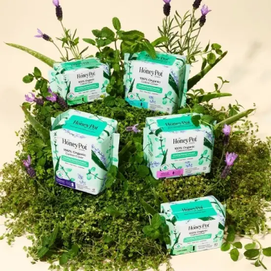 The Honey Pot Company 100% Organic Cotton Cover Cooling Herbal Infusion Regular Liners - 30ct image {4}