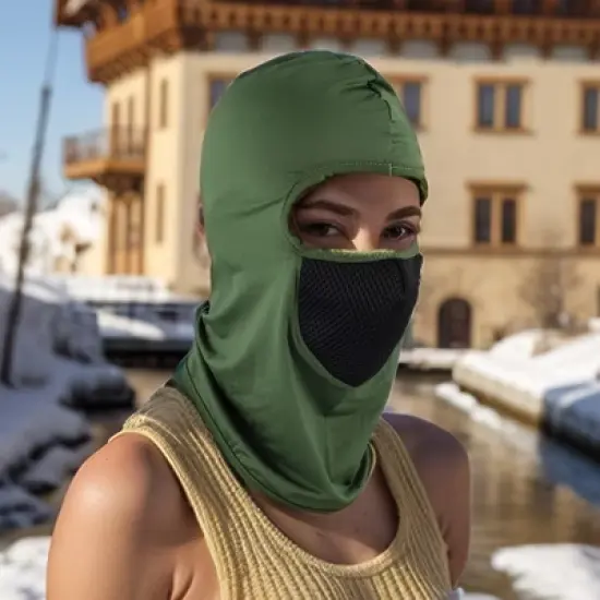 Unique Bargains Ice Silk Solid Balaclava Face Mask 1 Pc image {4}