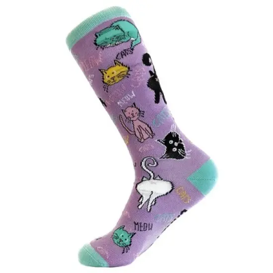 Crazy Dog Womens Cat Lady Sock Funny Novelty Cute Pet Face Cool Kitty Funky 90s image {7}