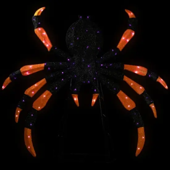 Northlight Lighted Spider Halloween Decoration - 4.5' - Black and Orange - Purple LED Lights image {2}