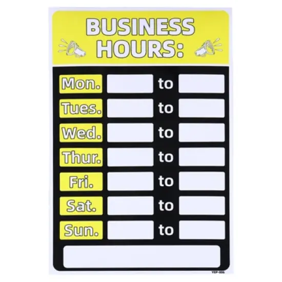 Unique Bargains PVC Self-Adhesive Waterproof Store Shop Business Hour Sign 1 Set image {8}