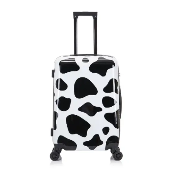 InUSA PRINTS Lightweight Hardside Medium Checked Spinner Suitcase - Cow image {1}