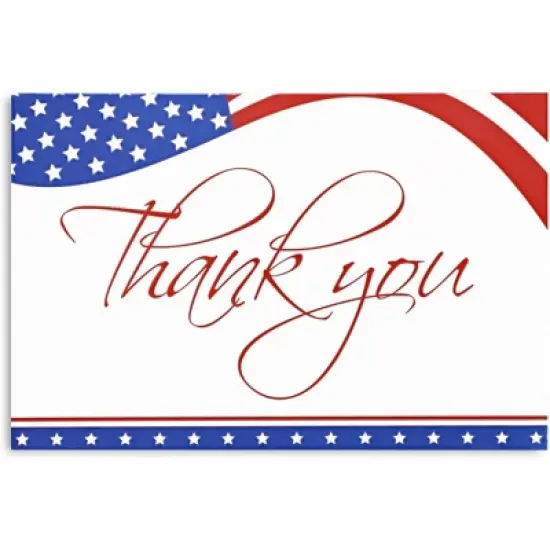 Pipilo Press 120 Pack American Flag Patriotic Thank You Cards with Envelopes Bulk for Fourth 4th of July, Memorial Day, 4x6 In image {5}