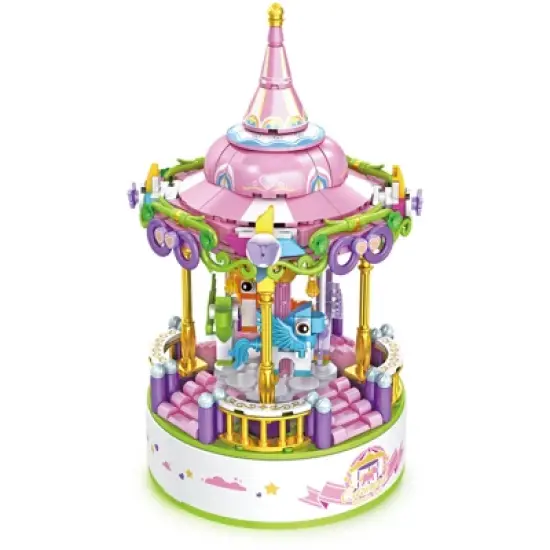 Contixo BK02 Carousel Building Block Set with Music Box - 488 PCS image {1}