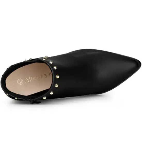 Allegra K Women's Pointed Toe Zip Stiletto High Heel Ankle Boots image {4}