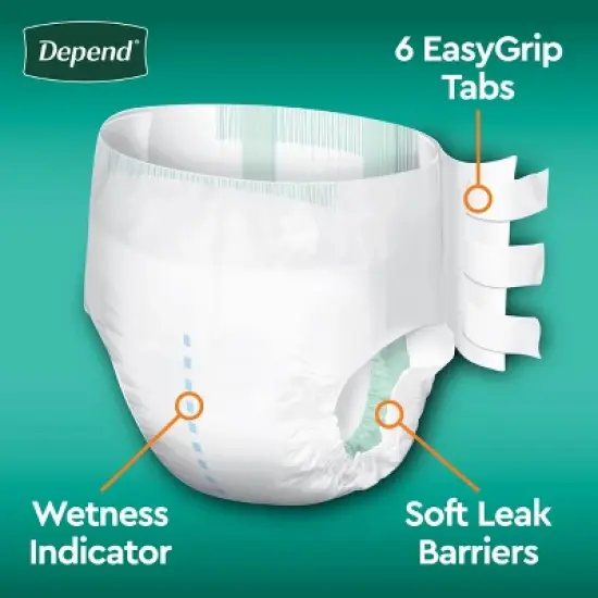 Depend Unisex Incontinence Protection with Tabs Underwear - Maximum Absorbency image {5}