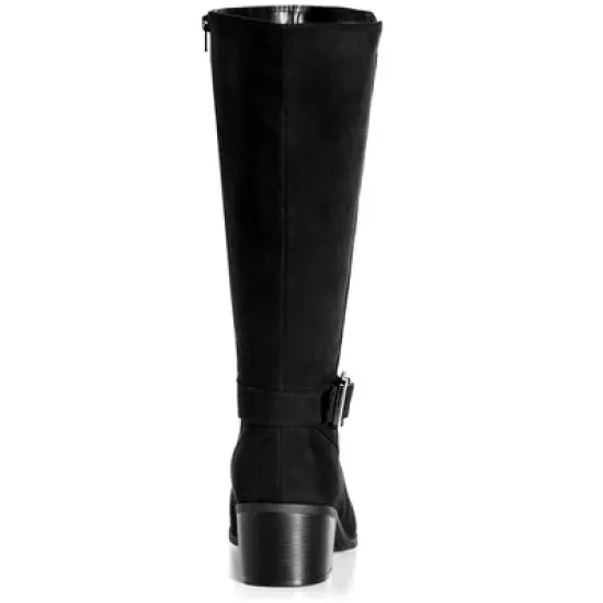 Women's WIDE FIT Delaney Tall Boot - black | EVANS image {1}