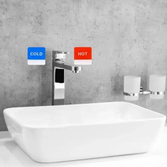 Unique Bargains Acrylic Self-Adhesive Decor Bathroom Self Stick Hot/Cold Water Label image {3}