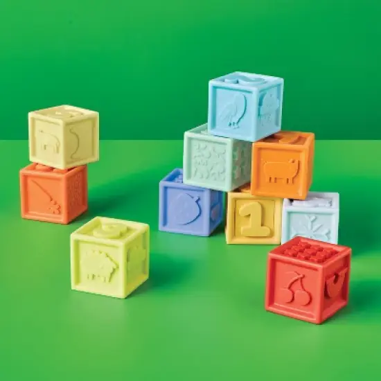 Silicone Stacking Blocks Set - 10pc - Gigglescape&trade;: Baby Toys, Educational, Creativity & Problem Solving, 6 Months+ image {1}