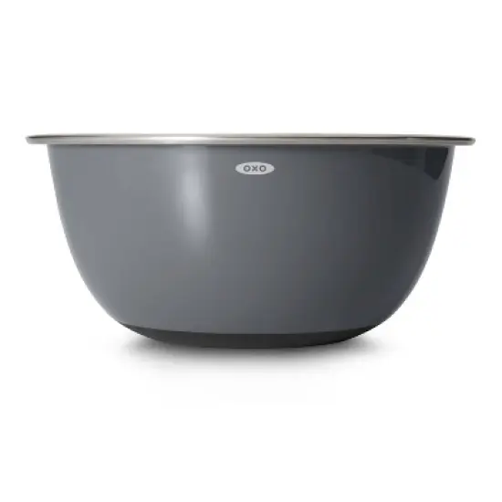 OXO 3pc Insulated Stainless Steel Mixing Bowl Set - Gray: Dishwasher-Safe, 5 qt, 3 qt, 1.5 qt, Non-Slip Base image {4}