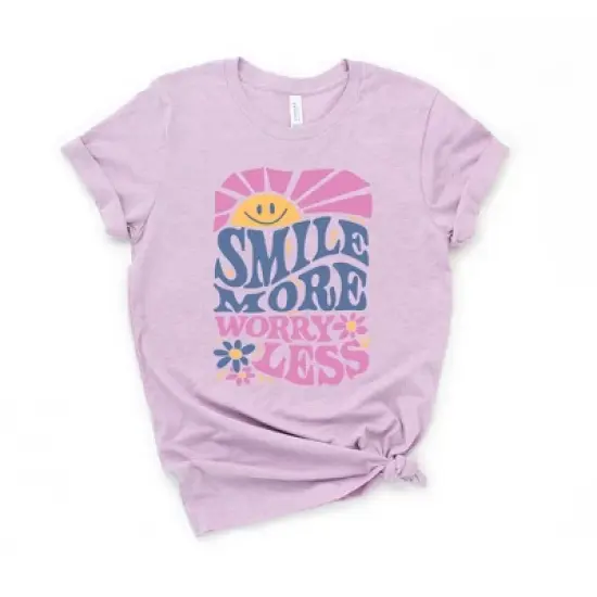 Simply Sage Market Women's Smile More Worry Less Sunshine Short Sleeve Graphic Tee image {4}