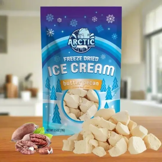 Arctic Farms Freeze Dried Ice Cream That Does Not Melt (Bits) (Butter Pecan) image {4}