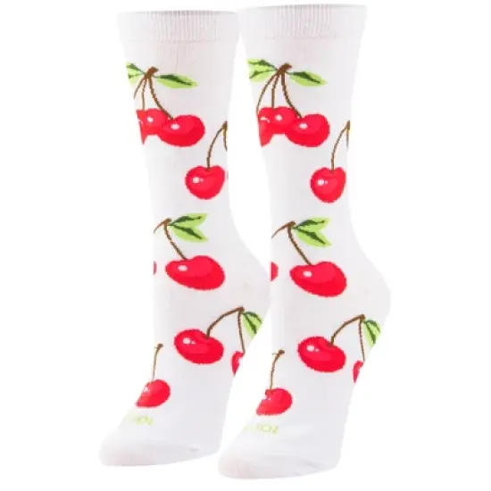 Cool Socks, Cute Fun Fruit Print Novelty Crew Socks for Women image {6}