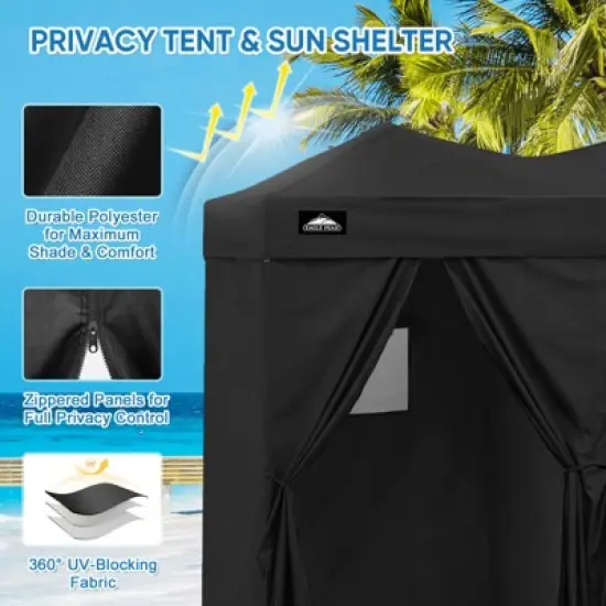 EAGLE PEAK Outdoor Changing Room 8x4, 2 Room Pop Up Portable Changing Room, Sun Shelter, Portable Dressing Room image {6}