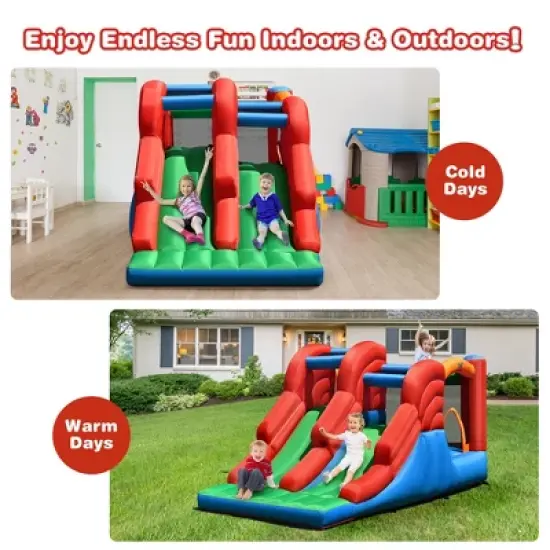 Costway Inflatable Bounce House 3-in-1 Dual Slides Jumping Castle Bouncer without Blower image {4}