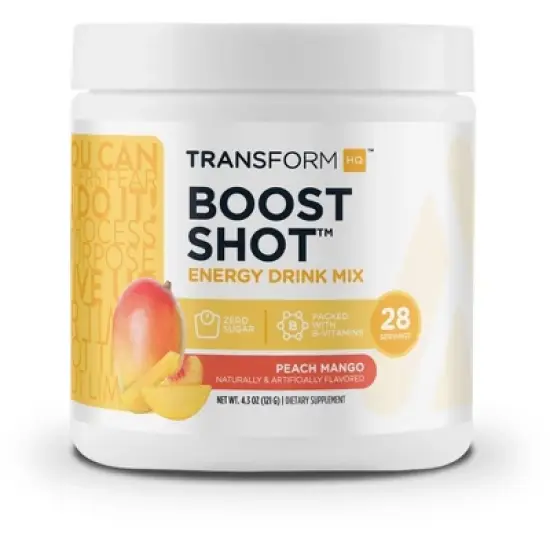 TransformHQ Boost Shot Energy Drink Mix - Peach Mango, 28 Servings image {4}