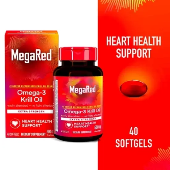 Schiff MegaRed Extra Strength Omega-3 Krill Oil 500 mg Supplement, 40 Ct image {4}