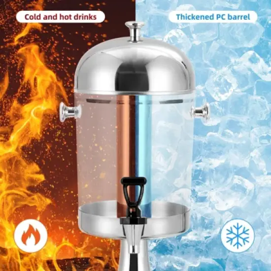 8L Beverage Dispenser, Hot & Cold Drink Dispensers for Home Parties Buffet Catering, Stainless Steel Water Juice Dispenser image {3}