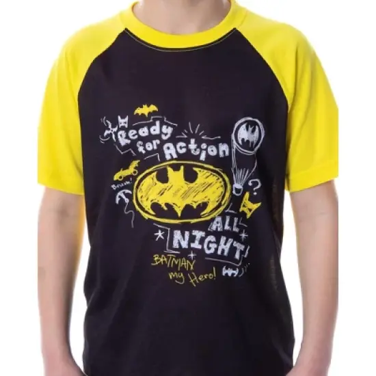 DC Comics Boys' Batman Ready For Action Shirt and Shorts 2 PC Pajama Set image {2}