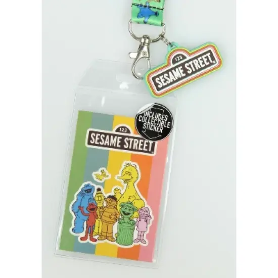 Sesame Street Lanyard ID Badge Holder with Rubber Charm and Collectible Sticker image {3}