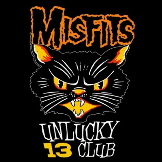 Junior's Misfits Unlucky 13 Club Cat T-Shirt image {1}