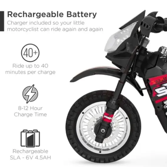 Best Choice Products 6V Kids Electric Battery Powered Ride On Motorcycle w/ Training Wheels, Lights, Music image {4}