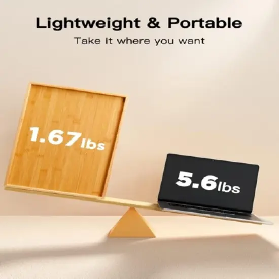 Attop Bamboo Bed Tray Table with Folding Legs Breakfast Serving Tray for Sofa Bed Dining Laptop Snack Desk Natural image {1}