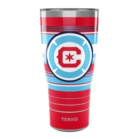 MLS Chicago Fire 30oz Hype Stripe Stainless Steel Tumbler image {3}