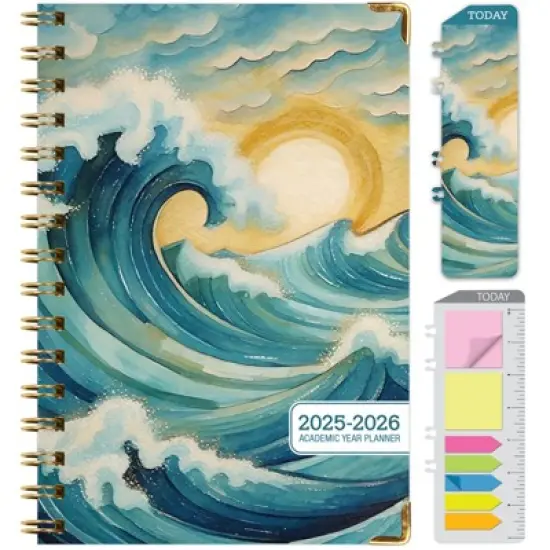 Global Printed Products Hardcover AY 2025-2026 Fashion Planner - 5.5"x8" (Ocean Waves) image {8}