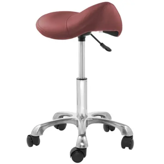 Saloniture Ergonomic Saddle Stool - Adjustable Hydraulic Seat, Rolling Salon Chair with Swivel Wheels image {9}