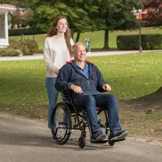 Journey Health and Lifestyle So Lite Folding Wheelchair, Lightweight with Padded Seat, Dual Hand Brakes, and Durable Tires image {1}