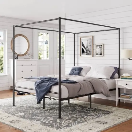 Seguro Canopy Metal Platform Bed Frame Black - Zinus image {1}