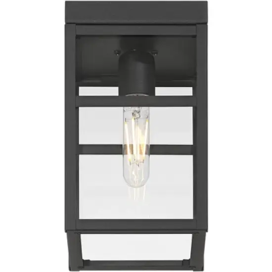 John Timberland San Lucas 10 1/4" High Sand Black Outdoor Flushmount Ceiling Light image {7}