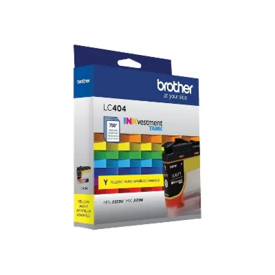 Brother LC404 Yellow Standard Yield Ink Cartridge Prints Up to 750 Pages (LC404YS) image {3}