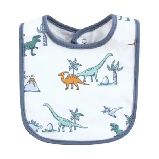 Hudson Baby Unisex Cotton Bibs, Pastel Dino, One Size image {5}