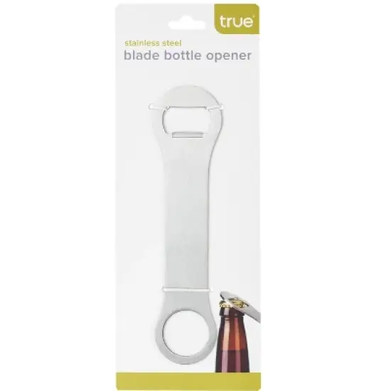 True TrueBlade Bottle Opener, Stainless Steel Beer Bottle Opener, Flat Design with Long Handle, 7.25 Inches, Set of 1 image {5}