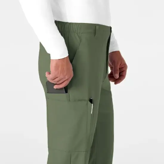 Wink W123 Men's Flat Front Cargo Scrub Pant Short image {4}